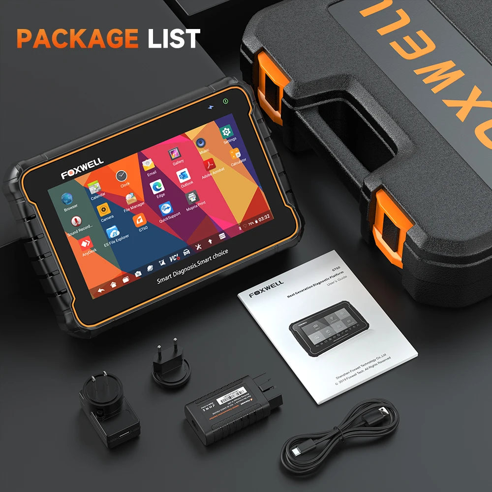 Foxwell GT60 OBD2 Automotive Scanner Full System Active Testing A/F Oil SRS DPF monitor EPB 24 Reset Service Car Diagnostic Tool