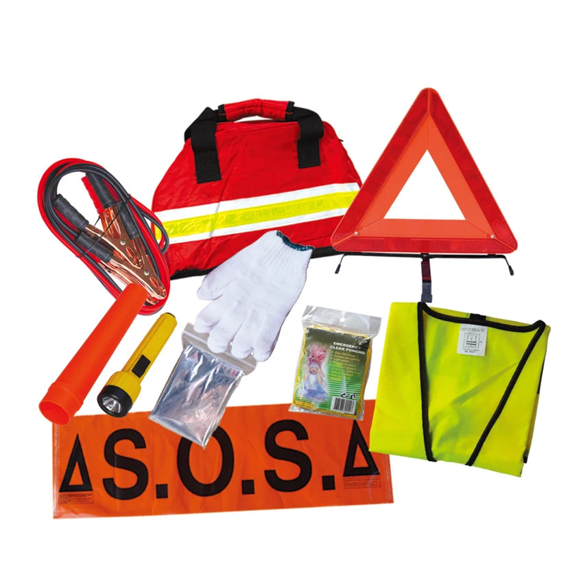 Travel Car Emergency Tool With Tire Gauge Repair Assistance Roadside Tool Kits