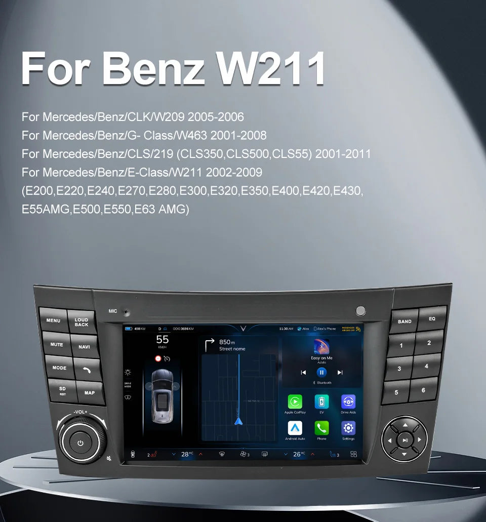 Android Radio For Mercedes Benz E-class W211 E200 E220 E300 E350 E240 E270 E280 CLS CLASS W219 Car Player Wireless Carplay Auto