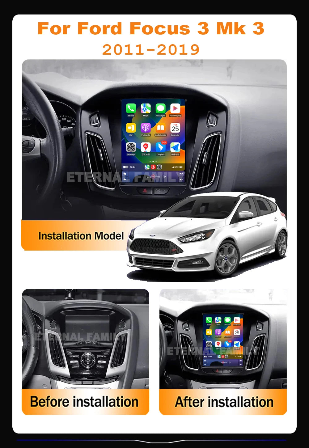 9.7 inch 8Core Android 15 Car Radio for Ford Focus 3 Mk 3 2011 2012 - 2019 Multimedia Video Player 2Din Carplay Auto Stereo DVD