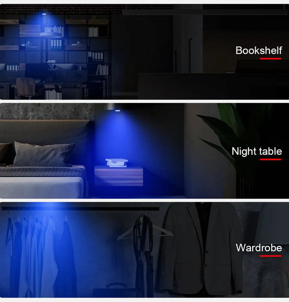 Car Interior Ambient Light USB Rechargeable Cabinet Light Room Decor RGB Lights Atmosphere LED Lamp Magnet Wireless Light