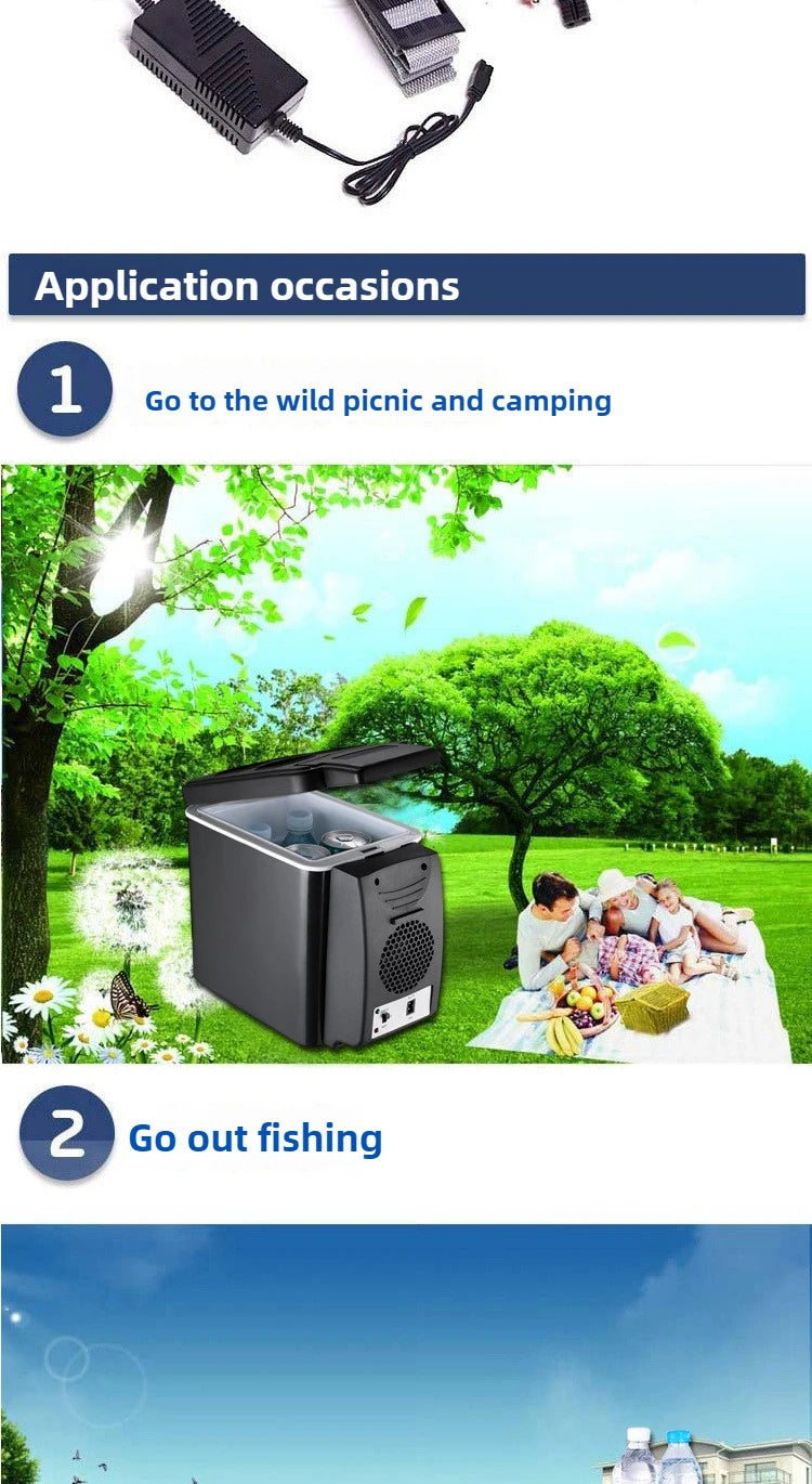 6L Portable Compact Mini Fridge 12V Car Refrigerator Freezer for Camping Traveling Electric Cool Box Summer Outdoor Fridge