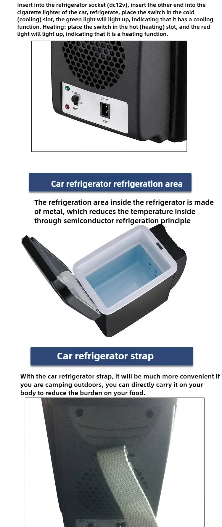 6L Portable Compact Mini Fridge 12V Car Refrigerator Freezer for Camping Traveling Electric Cool Box Summer Outdoor Fridge