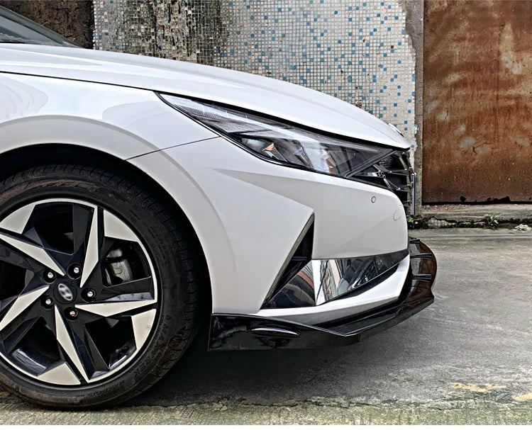For Hyundai Elantra 2021 2022 2023 Car Front Bumper Splitter Lip Body Kit Spoiler Diffuser Deflector Decorative Strip Shovel ABS