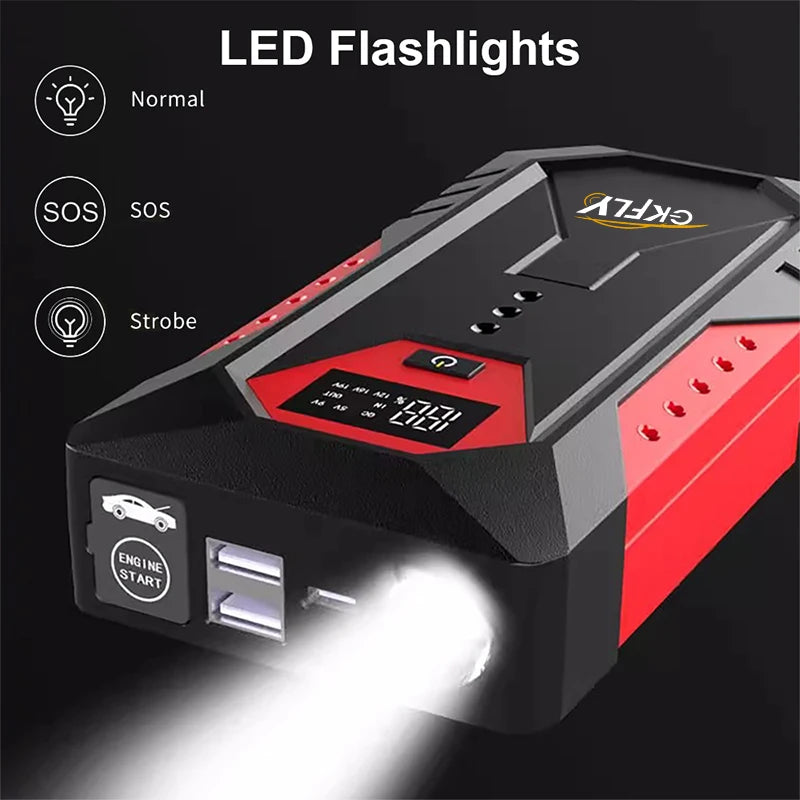 GKFLY 18000mAh Portable Car Jump Starter Power Bank Car Booster Charger 12V 2000A Starting Device Petrol Diesel Car Booster