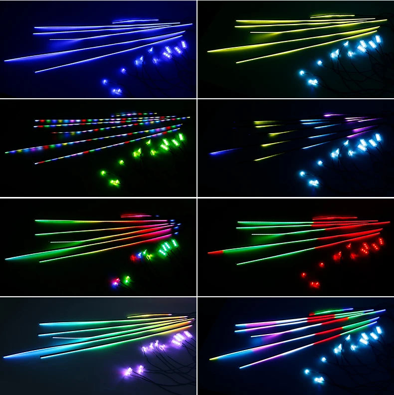 14/18 in 1 Led Acrylic Car Ambient Light RGB 64 213 Color Symphony Acrylic APP Streamer Atmosphere Lamp Kit One Zone Dual Zone