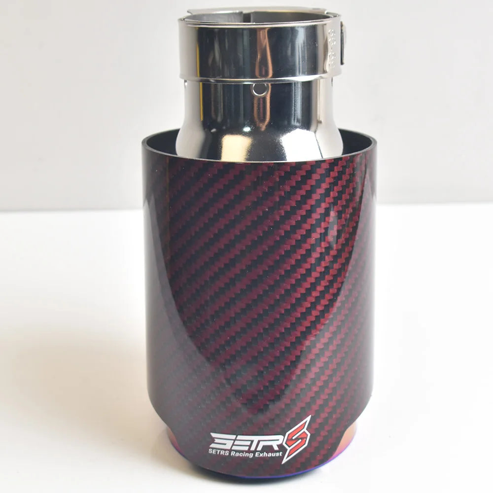 Purple Exhaust Pipe Glossy Twill Red Fiber Carbon Car Modified  Nozzles Tails Muffler Tip