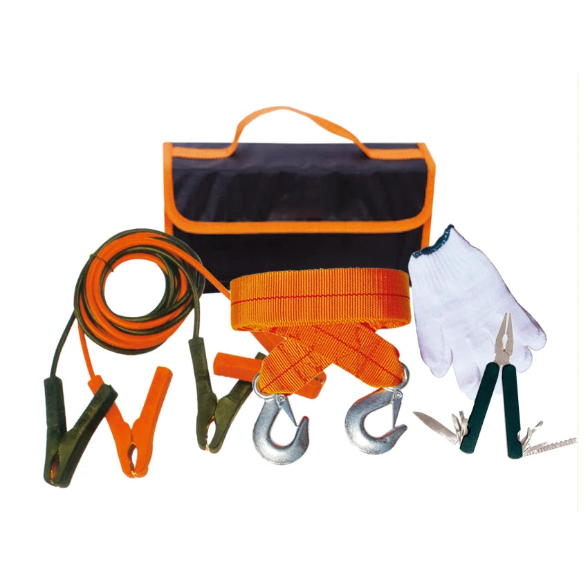 Travel Car Emergency Tool With Tire Gauge Repair Assistance Roadside Tool Kits