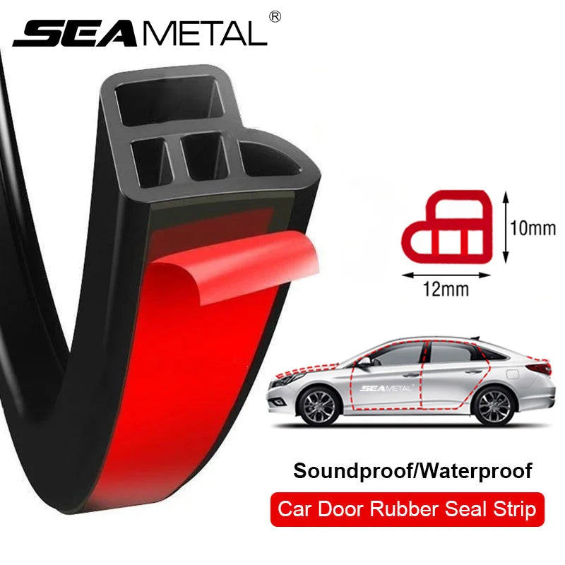 SEAMETAL Car Door Seal Strip Rubber Double Layer Sealing Protector Soundproof Waterproof Weather Strips for Car Door Hood Trunk