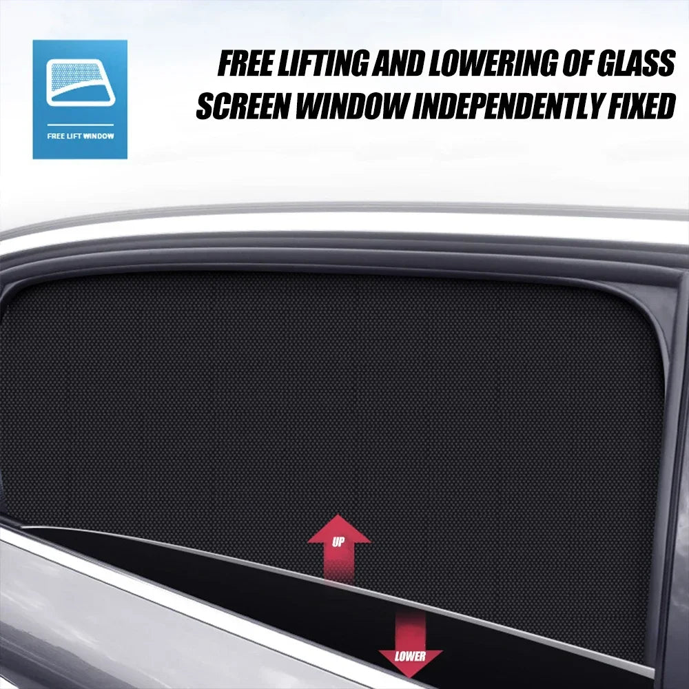 Car 5D Magnetic Mesh Sunshade Heat Insulation Strong Magnetic Adsorption Type Sunscreen Covers Car Side Window Blackout Curtains