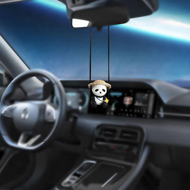 1Pcs Cartoon Animal Car Pendant  Auto Rearview Mirror Hanging Ornaments for Woman Girls Car Interior Accessories Lucky Gifts