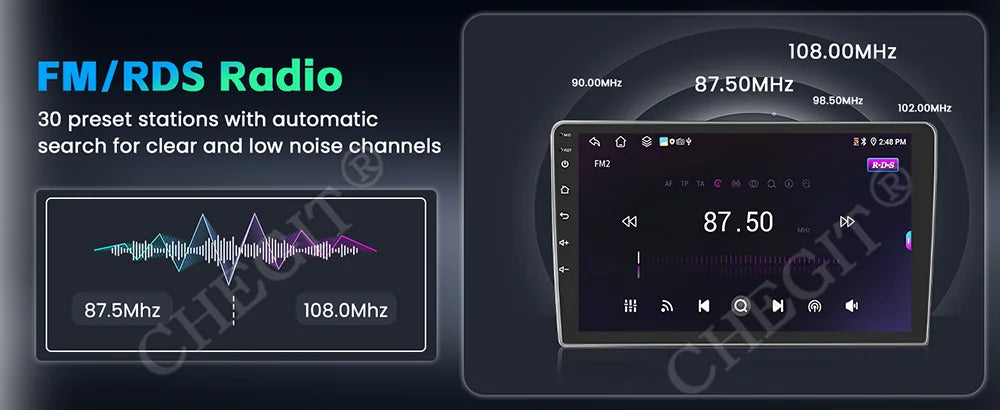 7/9/10inch 2 Din Car Audio Android 13 4/8Core Android auto Carplay 64G Automotive Multimedia Player BT Car intelligent Systems