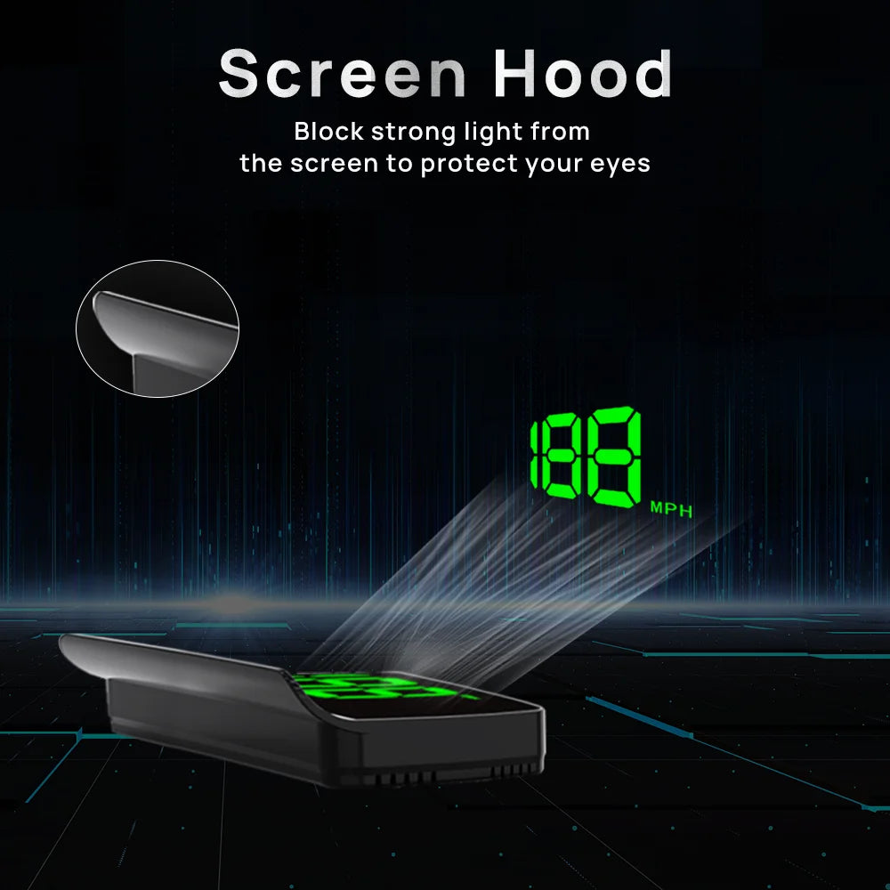 KWHUD K1 HUD Head-up Display Car GPS Digital Speedometer Universal Speed Windshield Projector Plug&Play Auto Electronic Devices