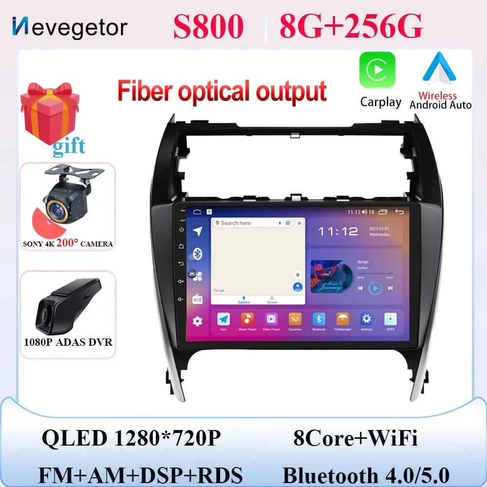 Android 15 For Toyota Camry 7 XV 50 55 2012 2013 2014-2015 2016 2017 Multimedia Carplay Car PlayerNavigation Screen GPS Radio