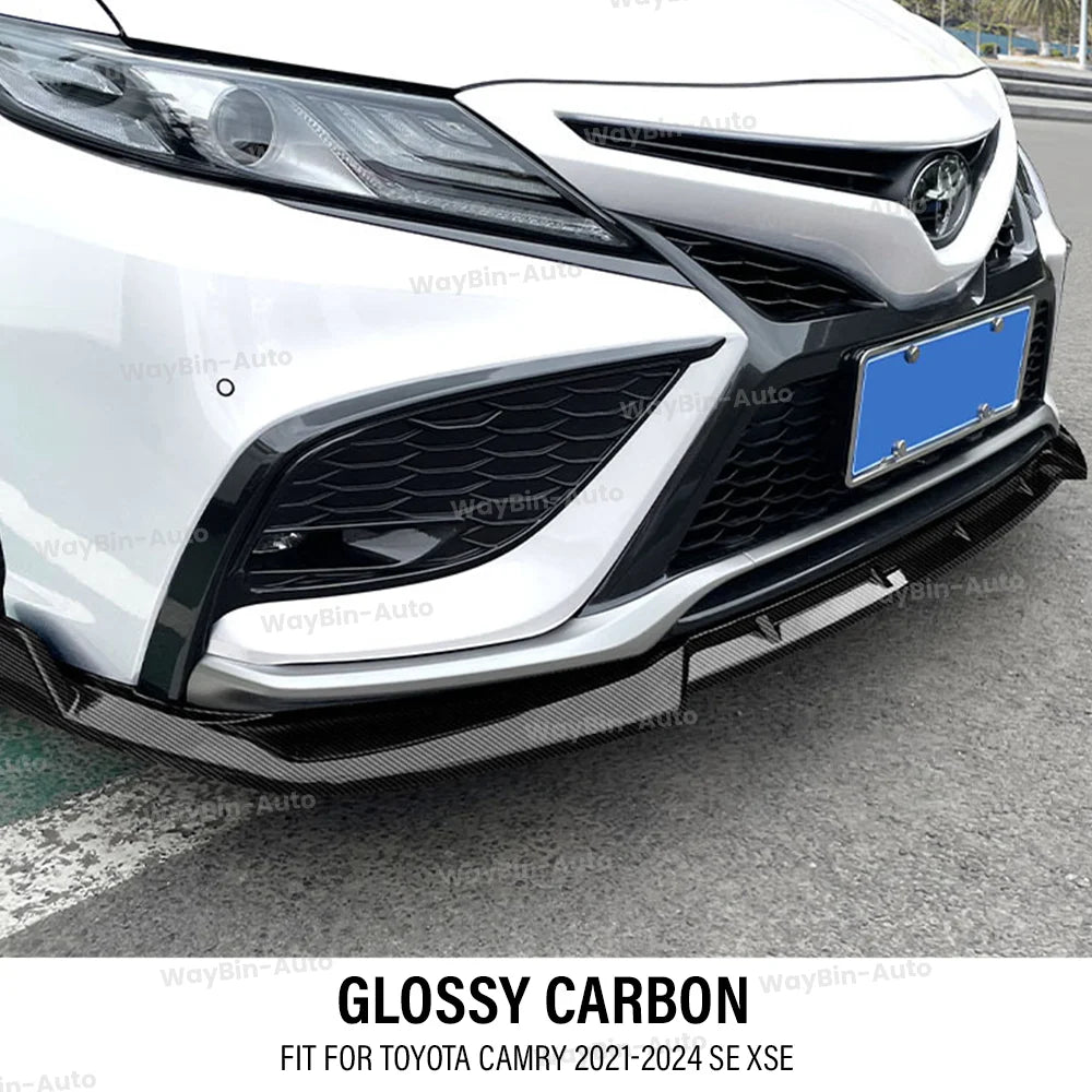 TRD Sport Front Body Kits For Toyota Camry LE SE XLE XSE 2021-2024 ABS Tuning Front Bumper Lip Side Splitter Spoiler Accessories
