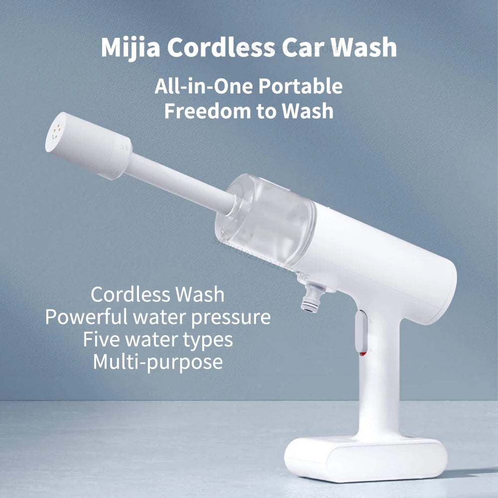 Xiaomi Mijia Electric Car Washer Gun 2.4MPA High Pressure Cleaner Foam Nozzle Auto Cleaning Care Cordless Car Washing Water Gun