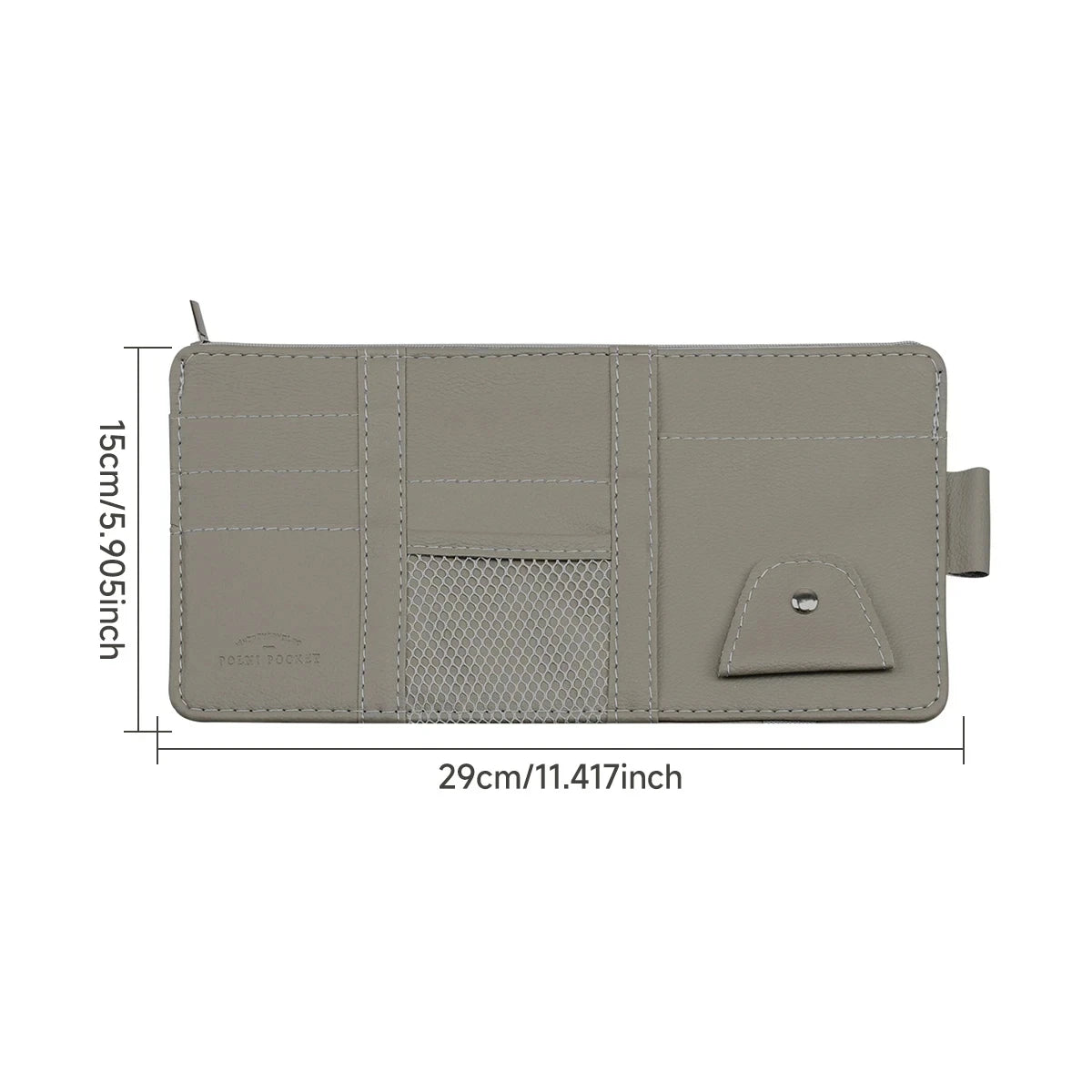 Leather car multi-functional sun visor, multi-pocket business card, memory card storage bag, car sunglasses frame, sun visor