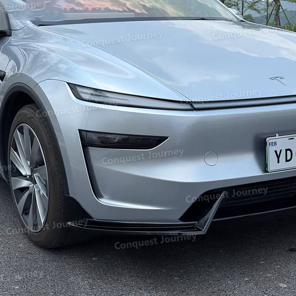 For 2025+ Tesla Model Y Juniper Front Bumper Lip Front Guard Trim Spoiler ABS Black Carbon Body kit Front Lip Accessori auto