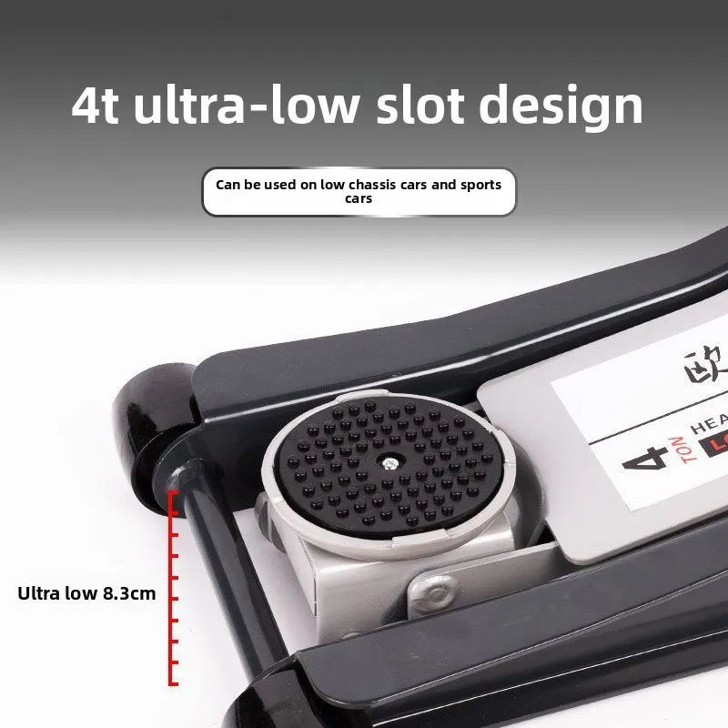 Small Cargo Car Car Jack Horizontal Hydraulic Hydraulic Double Pump 3 Tons Ultra-thin Low Pump Tire Replacement