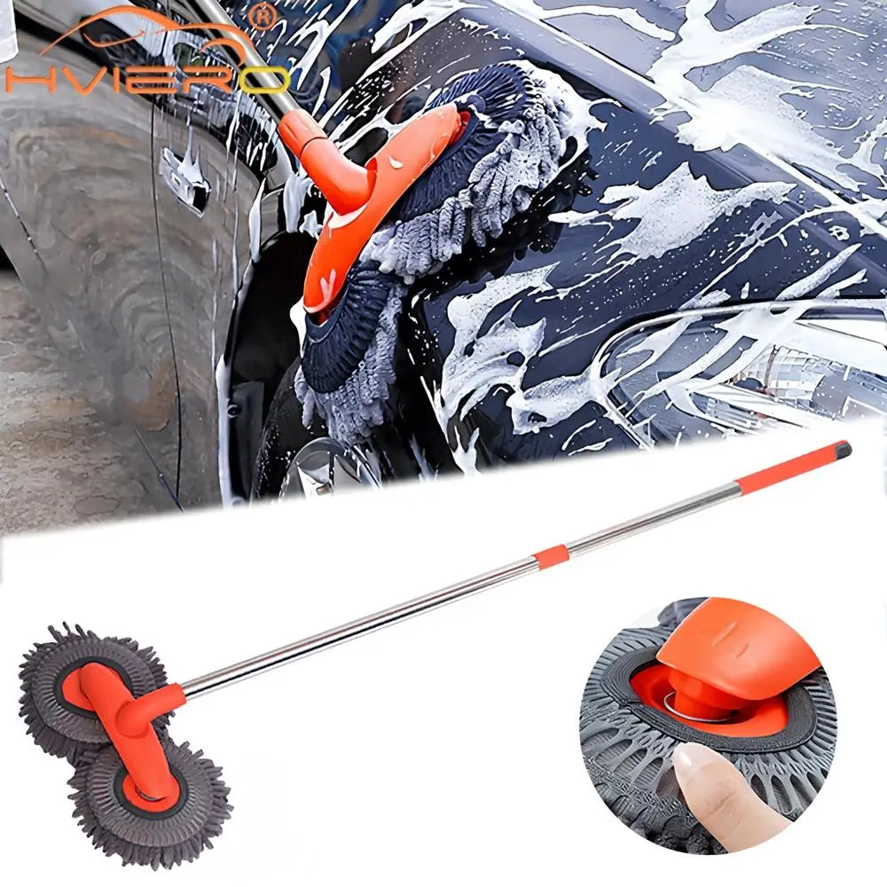 1X Car Cleaning Wash Multipurpose Kit Microfiber Brush Mop Sponge Wipe Auto Home Tools Universal Clean Accessories Yellow Gray