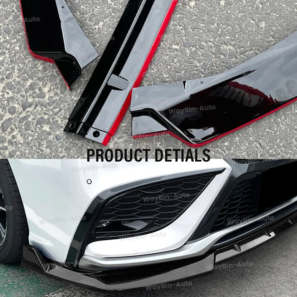 TRD Sport Front Body Kits For Toyota Camry LE SE XLE XSE 2021-2024 ABS Tuning Front Bumper Lip Side Splitter Spoiler Accessories