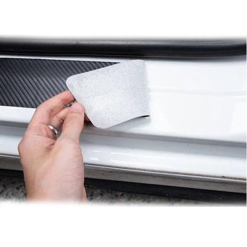 Carbon Fiber Car Door Sill Threshold Anti Protective Stickers Decals For Nissan X-Trail Rear Trunk Bumper Anti Scratch Strips
