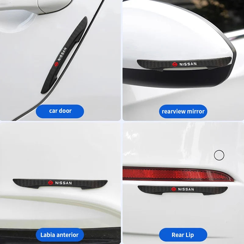 For Nissan X-trail Qashqai Note Juke Sentra Patrol 4pcs Rubber Car Anti-collosion Strip Auto Door Edge Bumper Protector Stickers