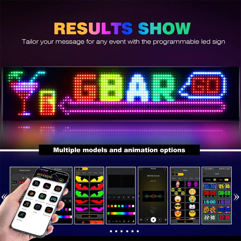 Dynamic Devil Eyes Light for Cars Truck Windshield Programmable LED Display Flexible Soft Screen Bluetooth APP Remote Control