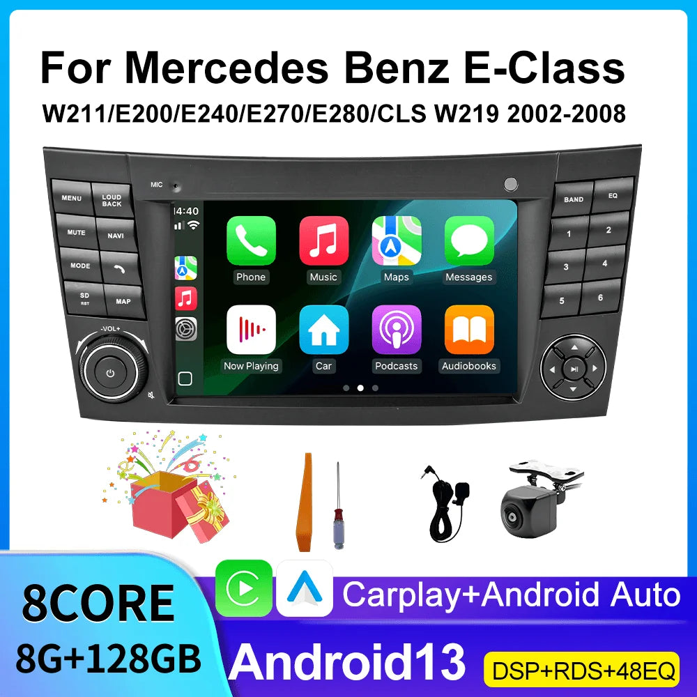 Android Radio For Mercedes Benz E-class W211 E200 E220 E300 E350 E240 E270 E280 CLS CLASS W219 Car Player Wireless Carplay Auto