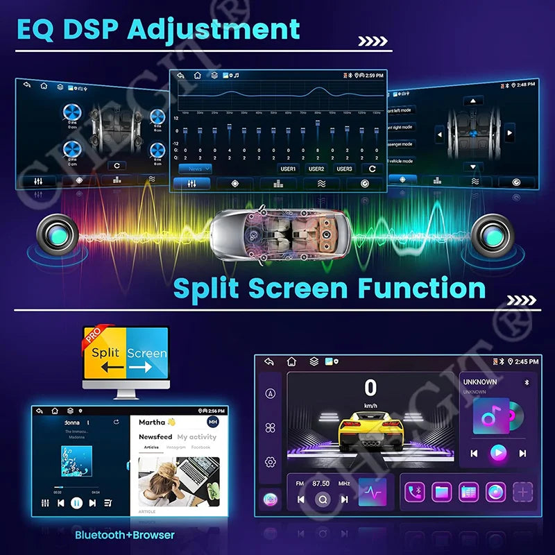 7/9/10inch 2 Din Car Audio Android 13 4/8Core Android auto Carplay 64G Automotive Multimedia Player BT Car intelligent Systems