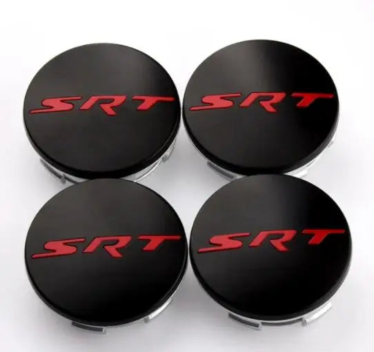 4pcs x 64mm Car Logo Wheel Center Hub Caps Rim Cover Emblem Sticker For Dodge Charger Challenger Hell Cat SRT Chrysler 300C