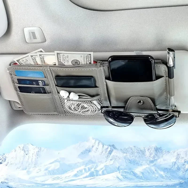 Car Sun Visor Bill Pen Business Card Holder Organizer Storage Box Sunglasses Clip Stowing Tidying Car Accessories