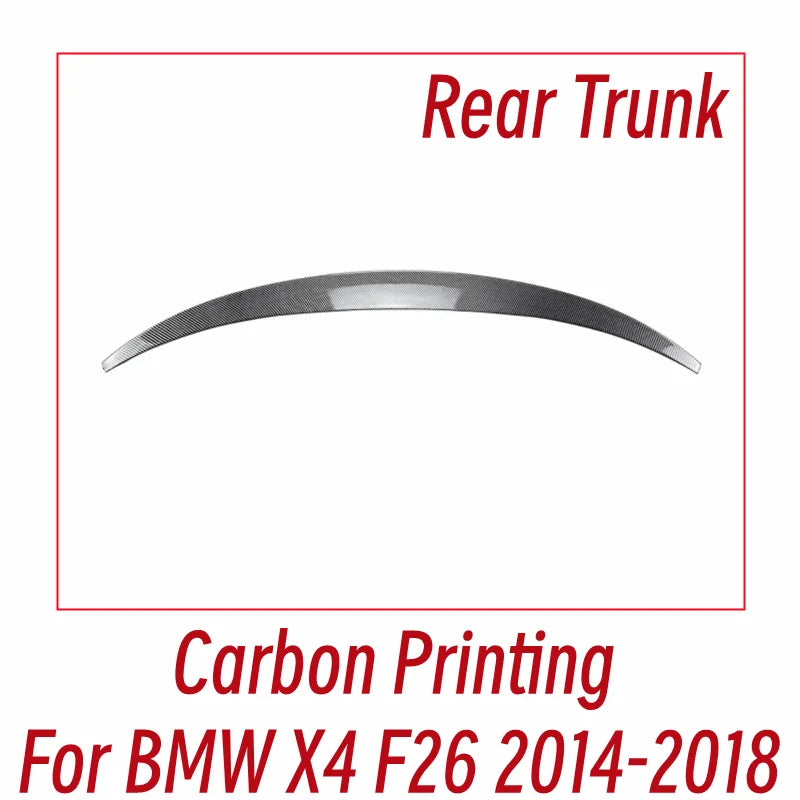 For BMW X4 F26 2014 2015 2016 2017 2018 Bodykit Car Rear Trunk Lid Rear Window Black Carbon Spoiler Wings Tuning Accessorie Part