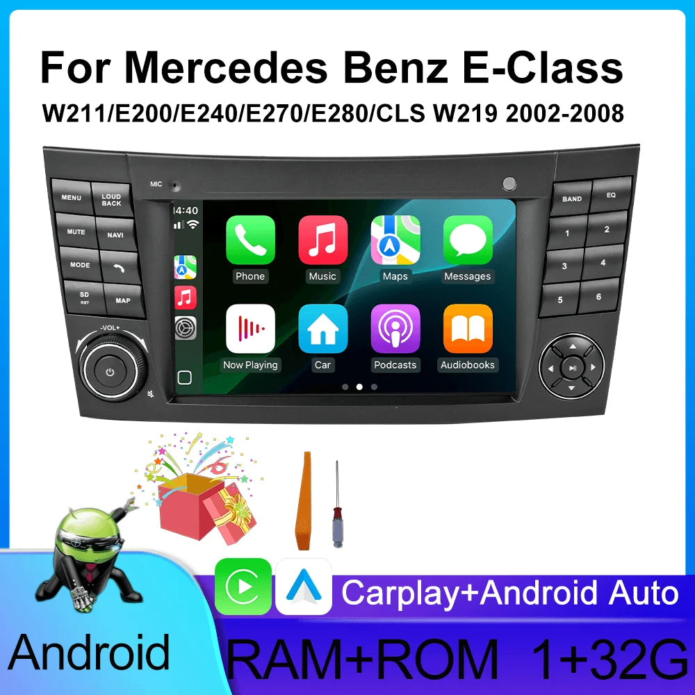 Android Radio For Mercedes Benz E-class W211 E200 E220 E300 E350 E240 E270 E280 CLS CLASS W219 Car Player Wireless Carplay Auto