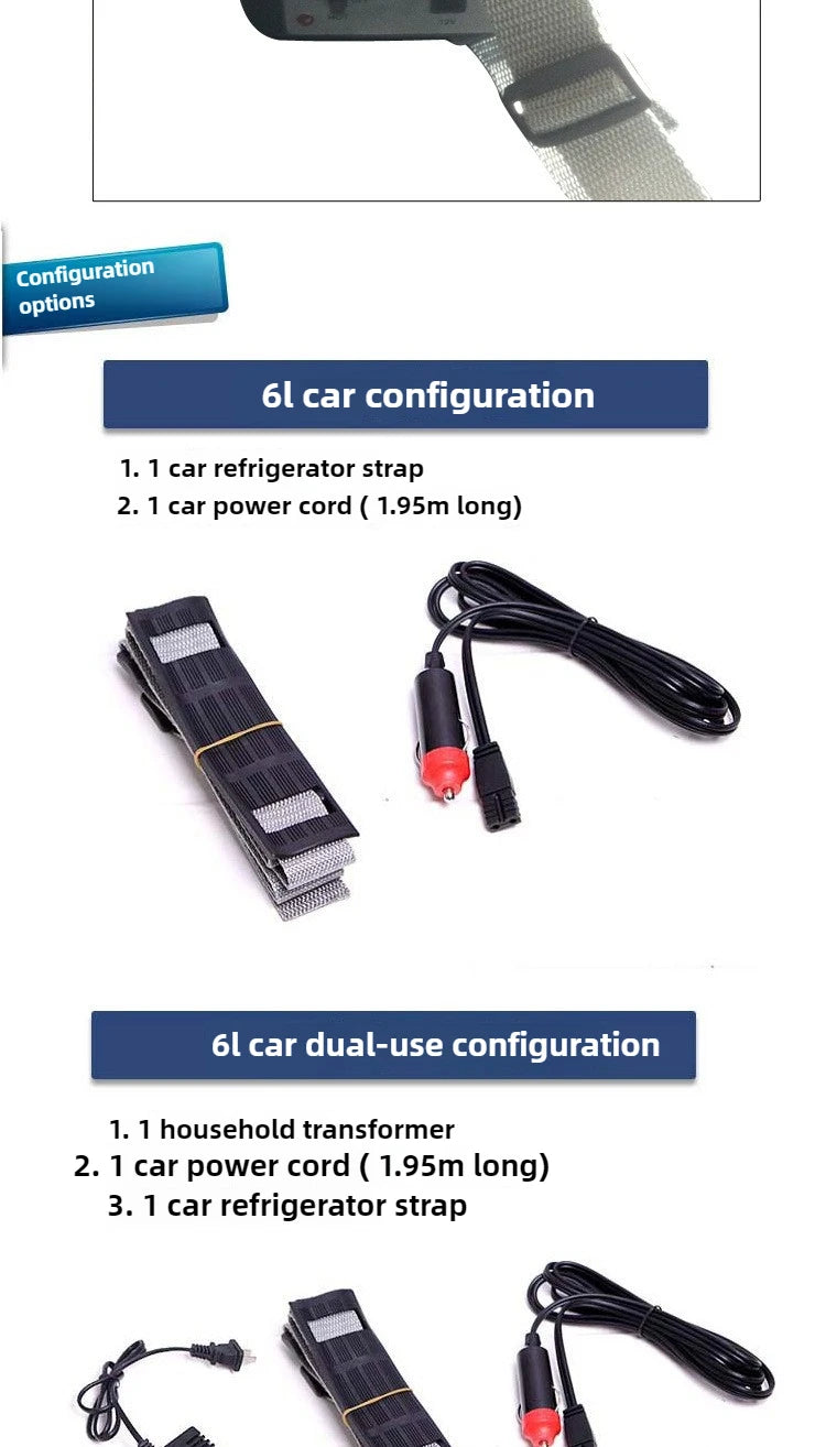 6L Portable Compact Mini Fridge 12V Car Refrigerator Freezer for Camping Traveling Electric Cool Box Summer Outdoor Fridge