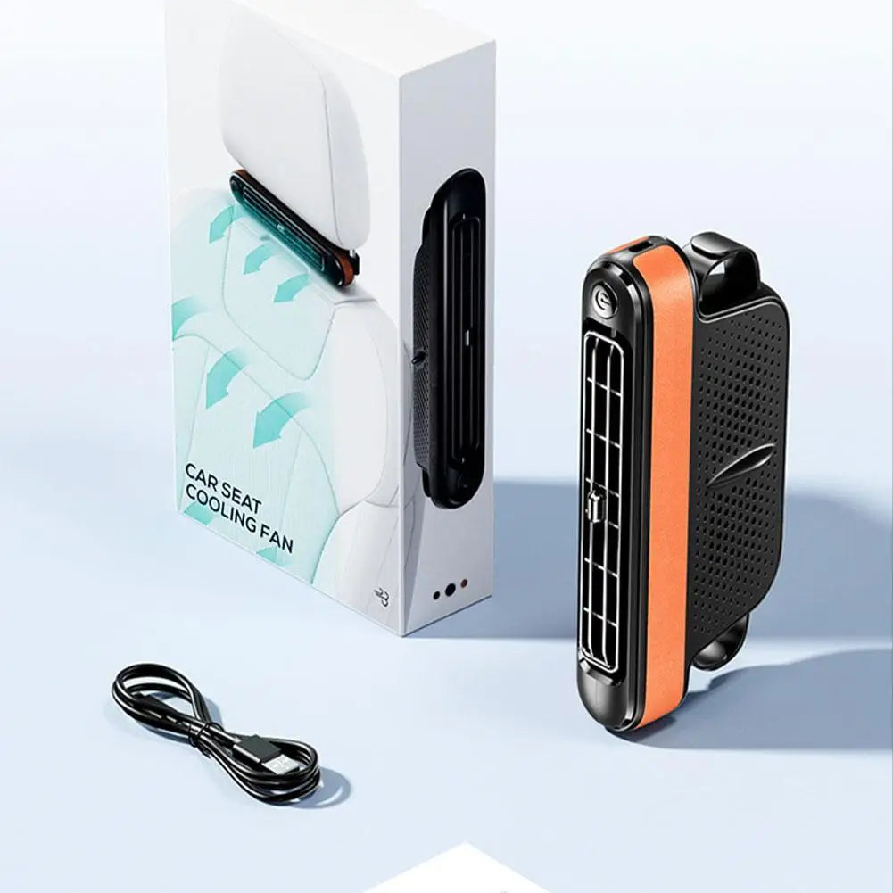 Car Seat Fan - High Speed USB Cooling Fan with Strong Wind, Backrest Ventilation for Vehicles, 12V/24V Auto Cooling System