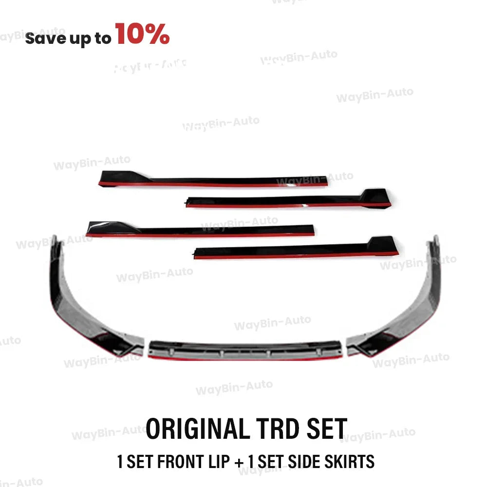 TRD Sport Front Body Kits For Toyota Camry LE SE XLE XSE 2021-2024 ABS Tuning Front Bumper Lip Side Splitter Spoiler Accessories