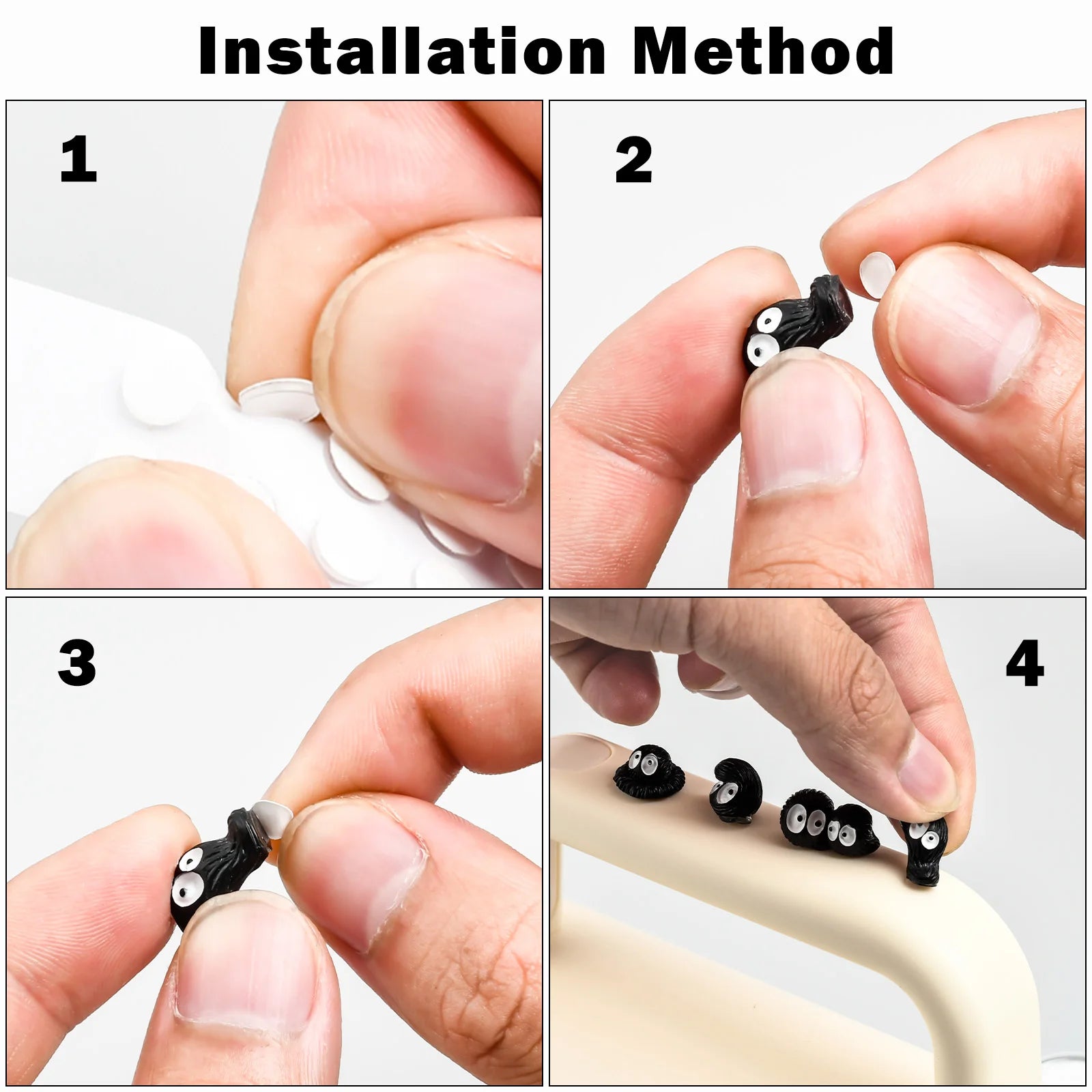 14pcs Cute Little Coal Ball Black Elf Car Interior Decoration Funny Auto Center Console Rearview Mirror Ornaments For Car Access