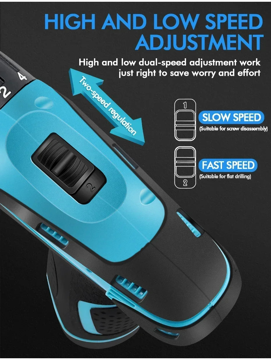 12V Electric Impact Drill with 32N Torque Wireless Cordless Power Tool Portable Multi-Function Screwdriver for Automotive