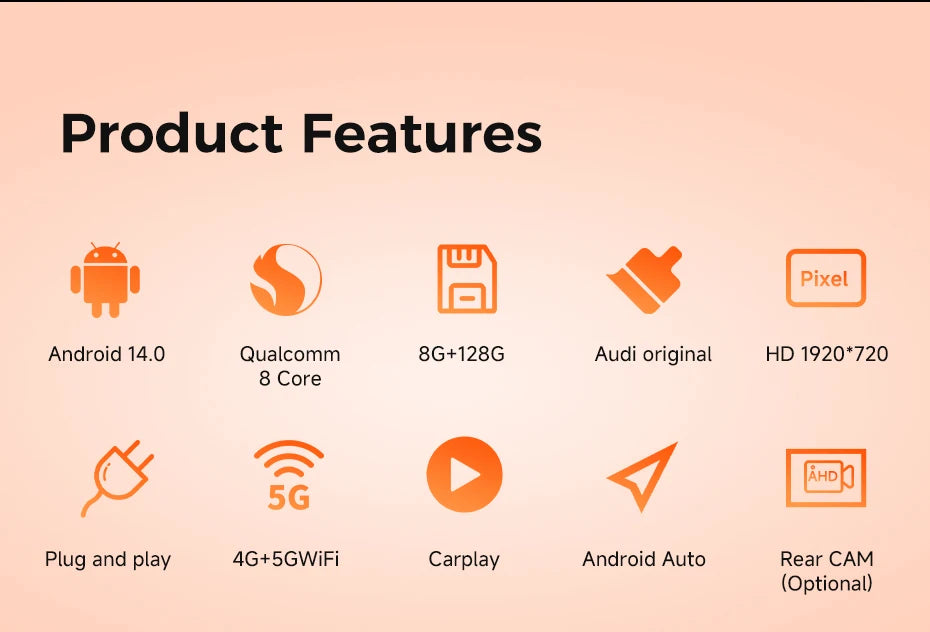 Android 14 bluetooth Car Radio Multimedia Player Carplay Screen Stereo ntelligent car systems GPS Navigation For Audi A6 A7 C7