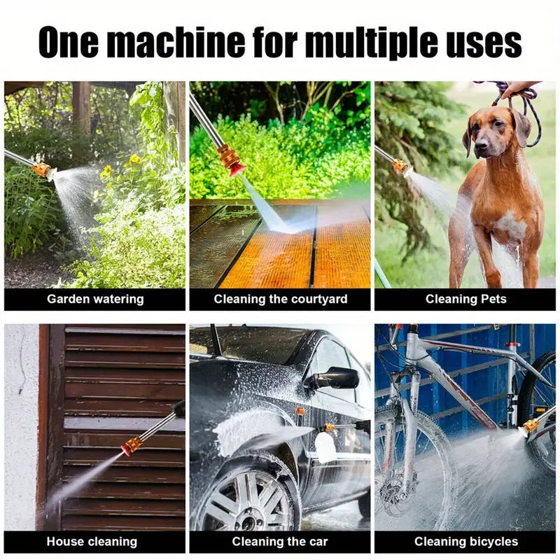Portable Wireless High Pressure Car Washer Water Gun Strong Power Household Lithium Battery Rechargeable Washing Machine Tools