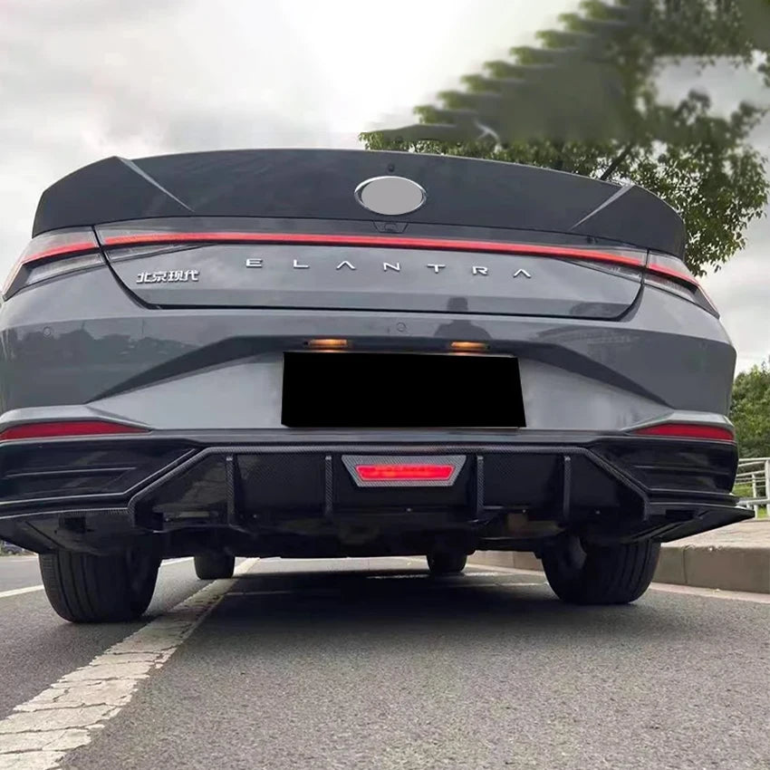 For Hyundai Elantra 2021 2023 2025 Rear Bumper Diffuser Splitter Chin Spoiler Exhaust Pipe Bodykit Car Tuning Accessories