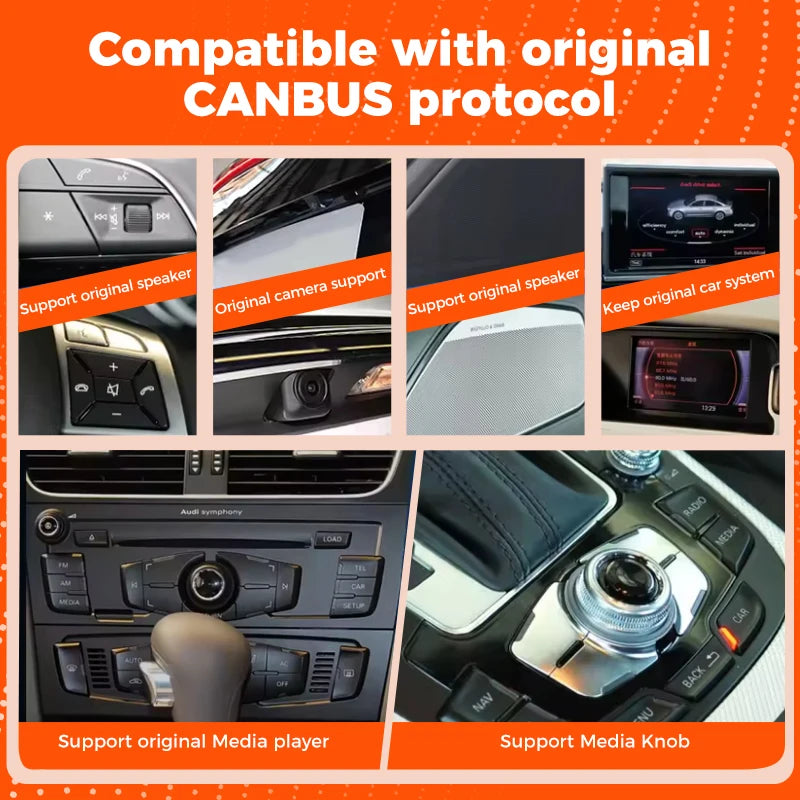 Android 14 bluetooth Car Radio Multimedia Player Carplay Screen Stereo ntelligent car systems GPS Navigation For Audi A6 A7 C7