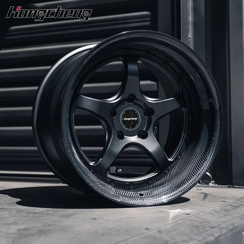 2 Piece Carbon Fiber Five-Star Wheel Concave Rim 5x114.3 5x120 5x112 Forged Wheel Jdm Style Forged Wheel For Honda Type R