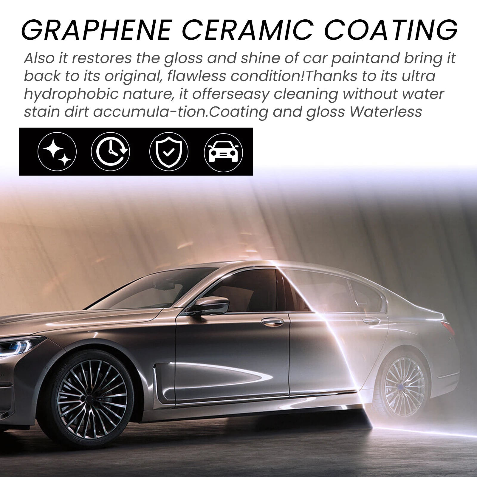 1-5x Nano Ceramic Coating Graphene Advanced Technology Super Hydrophobic Maintenance Liquid UV Glow Hydrophobic Paint Protection