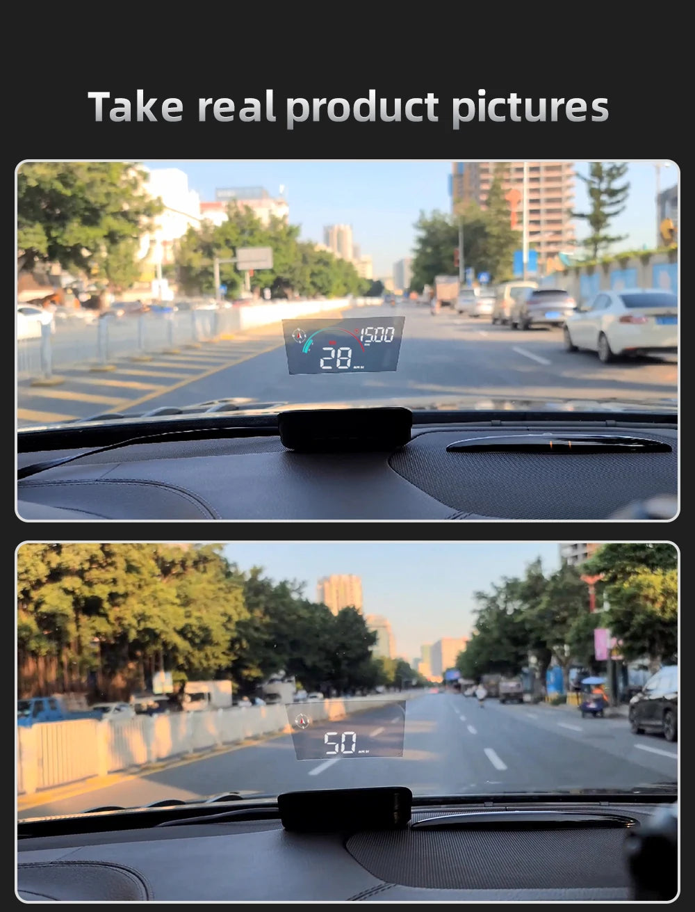 M22 Car HUD Head Up Display Universal Digital GPS Speedometer HD LCD Projection On Glass Windshield Projector for All Cars