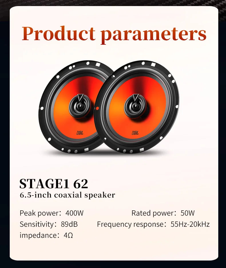 JBL car audio speaker 6.5-inch coaxial speaker 400W power car treble midrange subwoofer stereo speaker genuine JBL car speaker