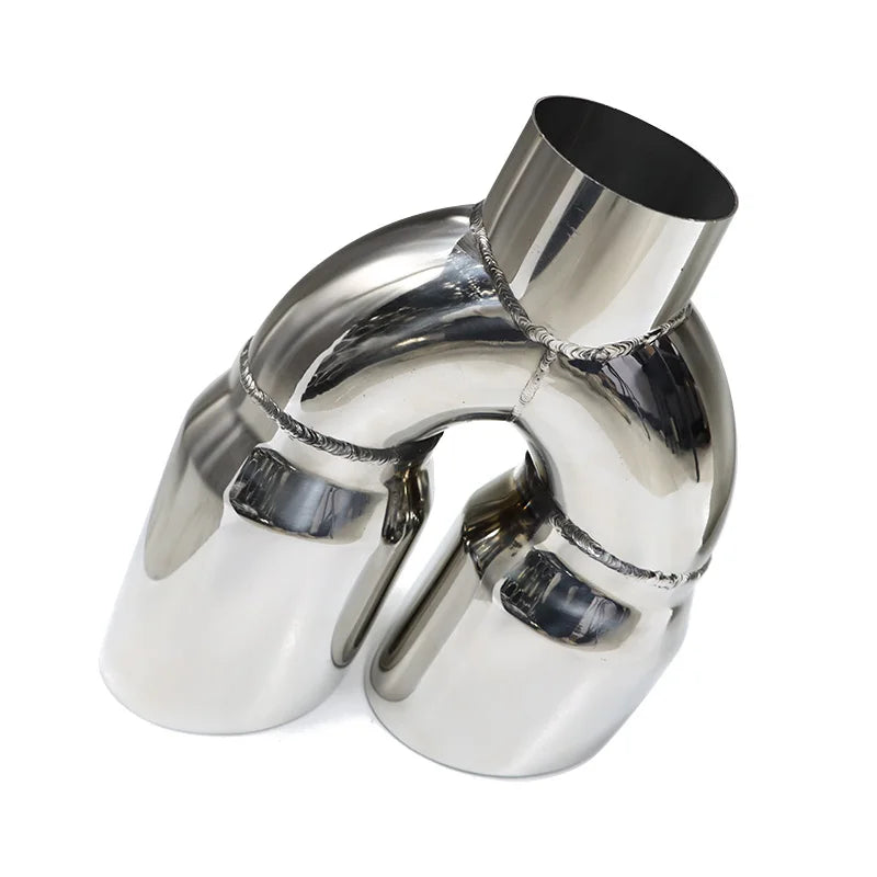 Y Shape Car Dual Exhaust Tip Universal Muffler Tip Stainless Steel Exhaust Pipe Nozzle 2.8" Inlet Tailpipe 8.46" Outlet Nozzle