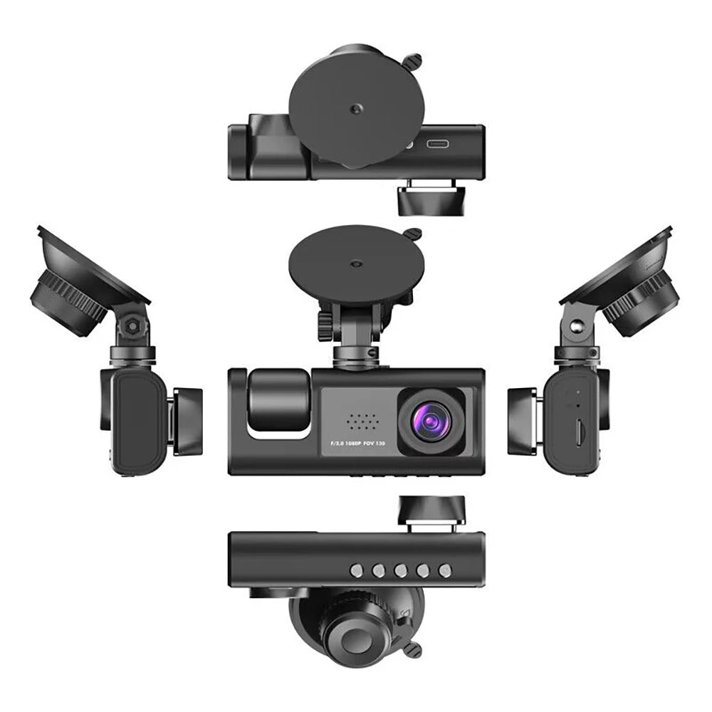 WIFI APP Control Car Dvr 3 Channel 1080P Dash Cam for Cars Front and Rear View Recorder Video Car Camera for Car Assecories
