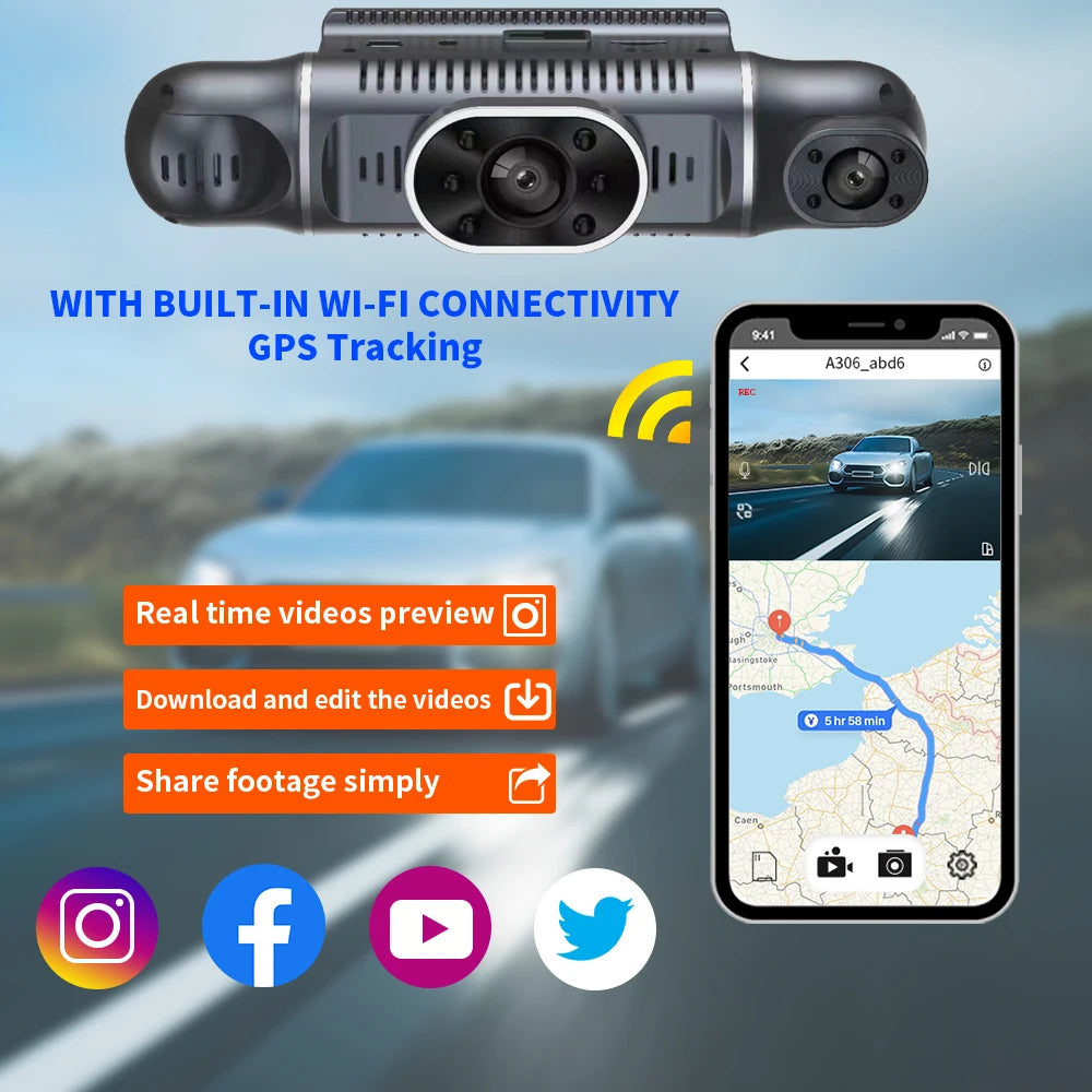 4Camera Car DVR 4*1080P 360 Degrees Video Recorder WIFI GPS Dash Cam Front right left Rear View camera 24h Parking Monitor Gift